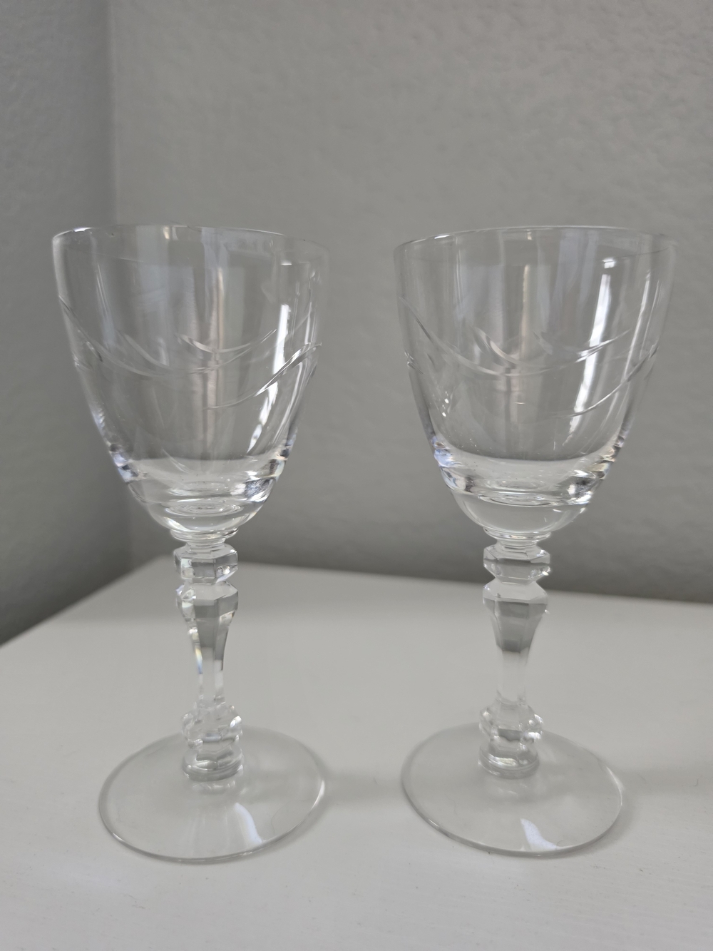 Vintage Tiffin Franciscan Clear Crystal Wine Glasses – Set of 2